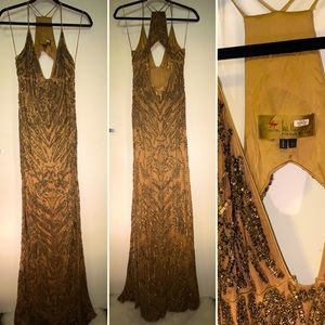 Beaded & Sequin Evening Dress  | Nicole Miller